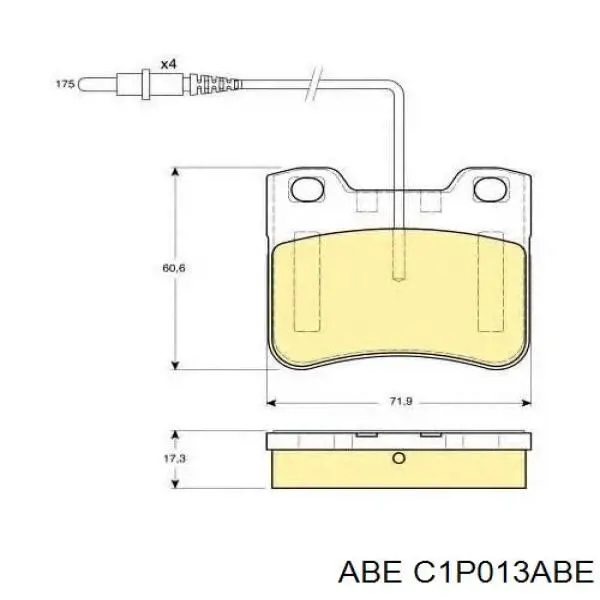 Передні тормозні колодки C1P013ABE ABE