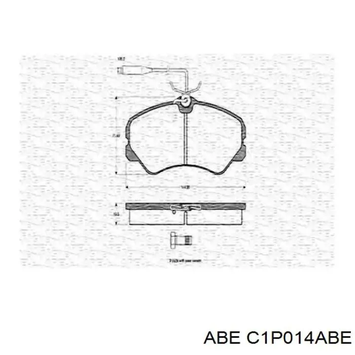 C1P014ABE ABE Передні гальмівні колодки