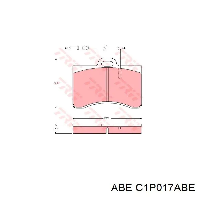 Гальмівні колодки ABE C1P017ABE ціна, від 16.43 USD