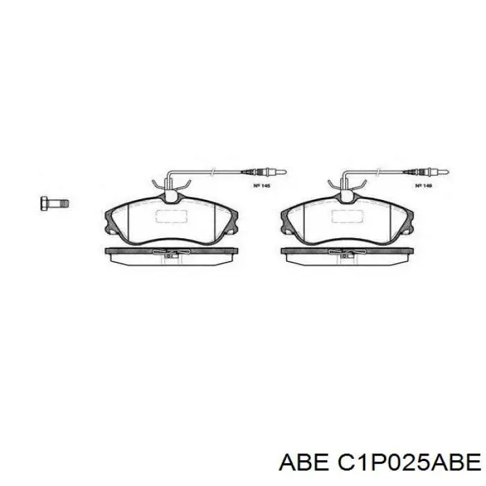 Гальмівні колодки ABE C1P025ABE ціна, від 17.57 USD