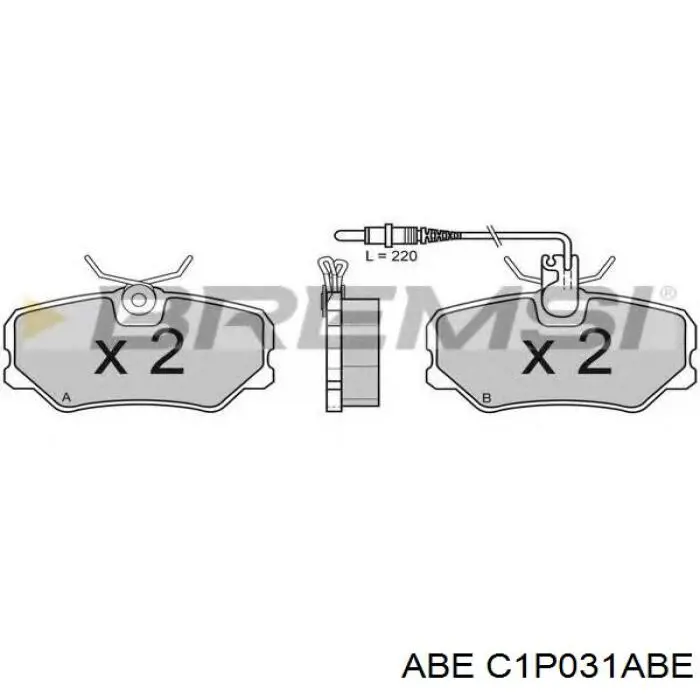 Купити C1P031ABE ABE Колодки гальмівні передні, дискові