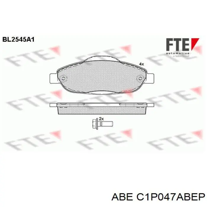 Гальмівні колодки ABE C1P047ABEP ціна, від 25.82 USD