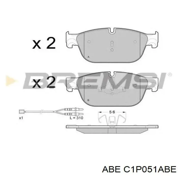 Гальмівні колодки ABE C1P051ABE ціна, від 33.43 USD