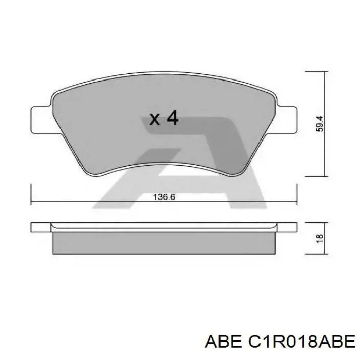 Купити C1R018ABE ABE Колодки гальмівні передні, дискові