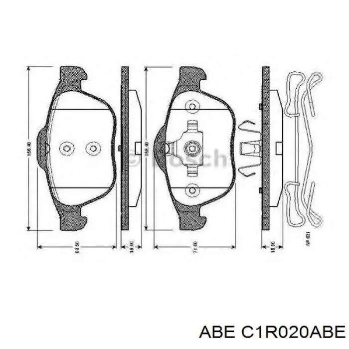 Гальмівні колодки ABE C1R020ABE ціна, від 18.56 USD