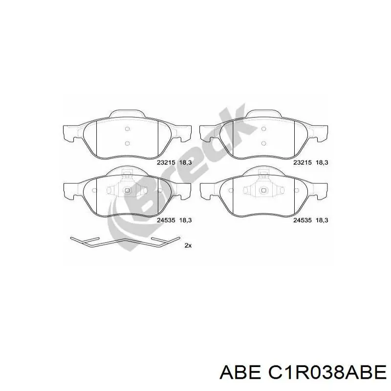 Гальмівні колодки ABE C1R038ABE ціна, від 20.87 USD