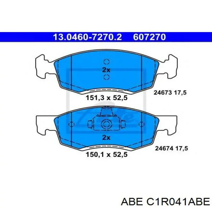 Колодки гальмівні передні, дискові C1R041ABE ABE