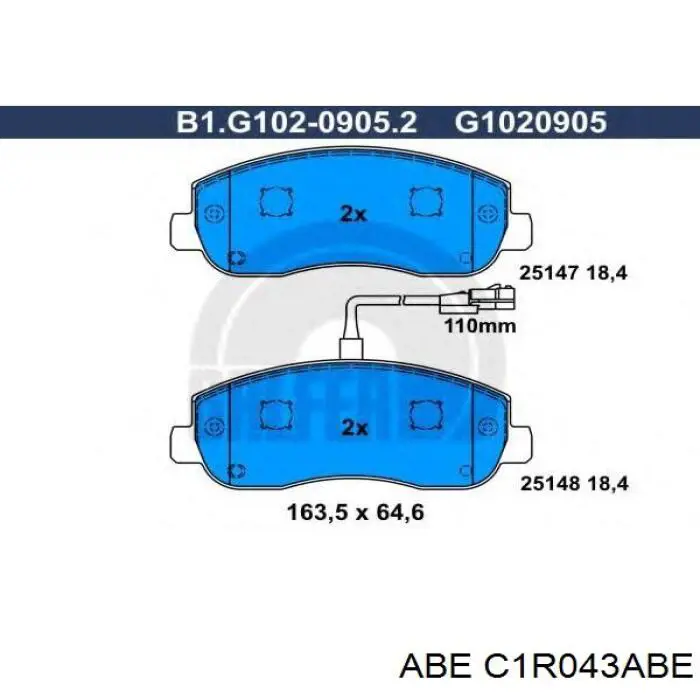 Купити C1R043ABE ABE Колодки гальмівні передні, дискові
