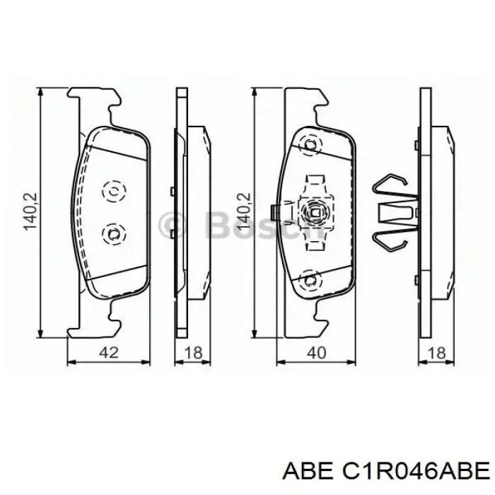C1R046ABE ABE колодки гальмівні передні, дискові