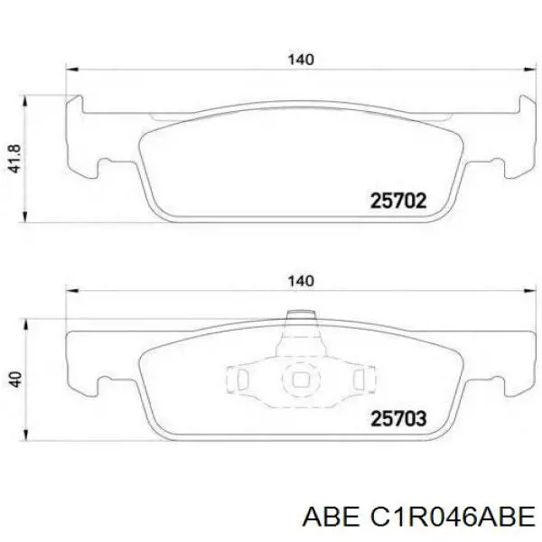 Гальмівні колодки ABE C1R046ABE ціна, від 14.24 USD