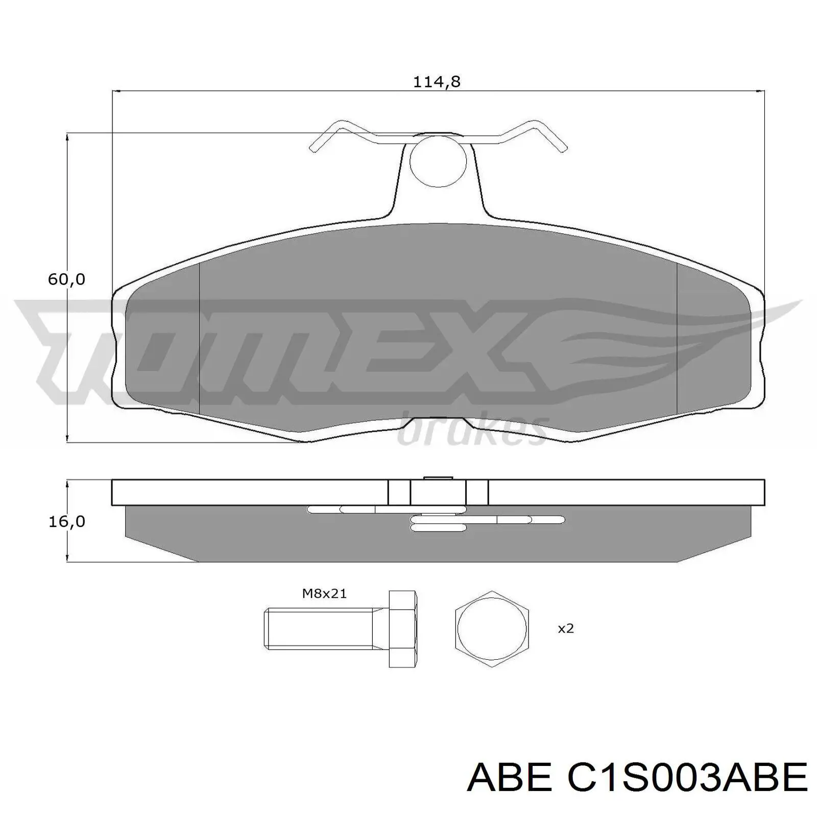 Гальмівні колодки ABE C1S003ABE ціна, від 13.87 USD
