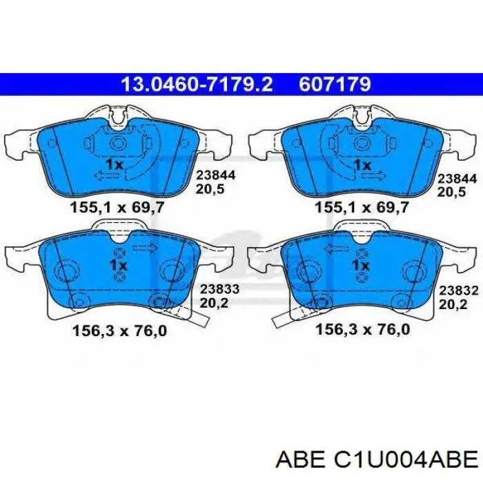 Гальмівні колодки ABE C1U004ABE ціна, від 23.24 USD