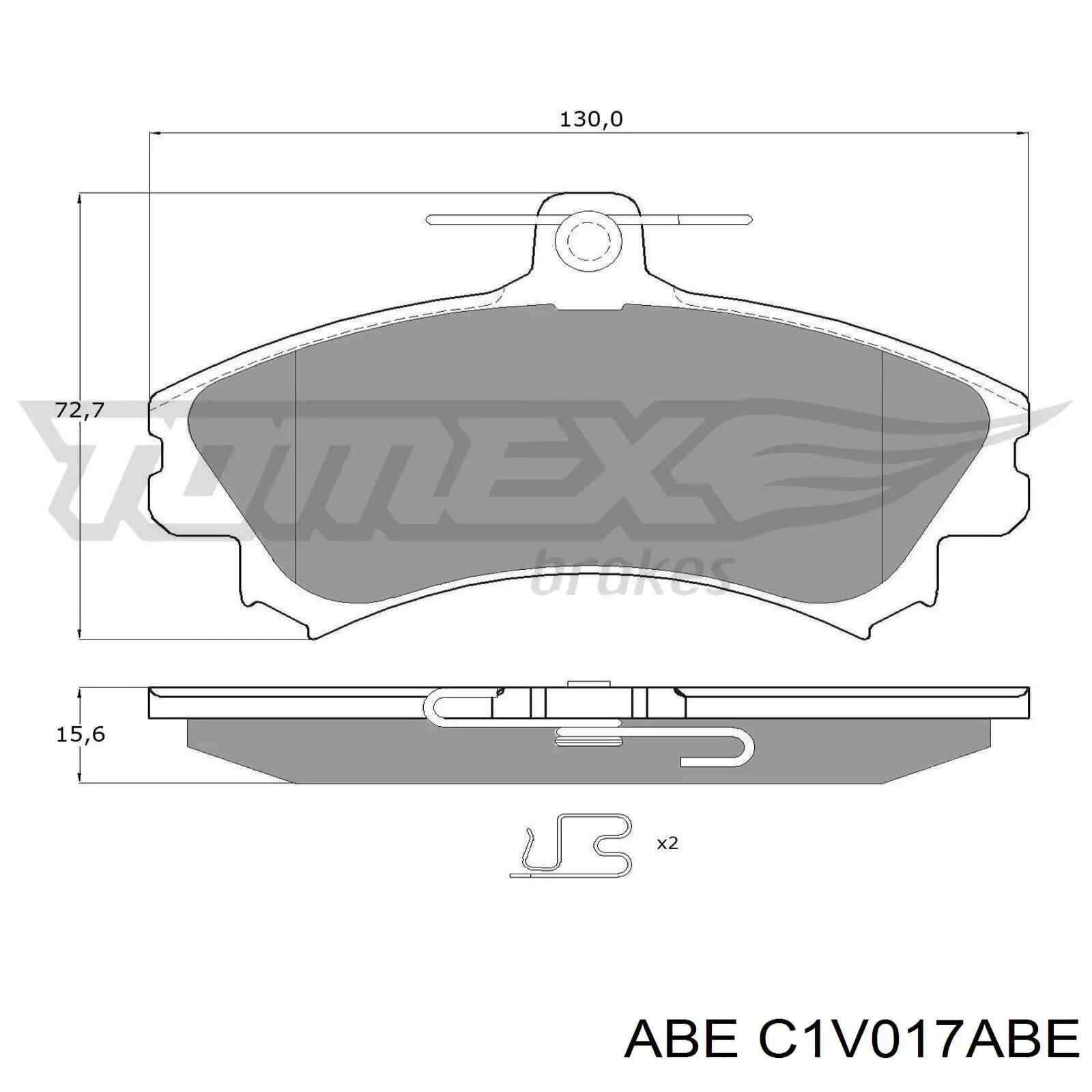 C1V017ABE ABE Колодки гальмівні задні, дискові