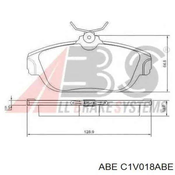 Гальмівні колодки ABE C1V018ABE ціна, від 22.79 USD
