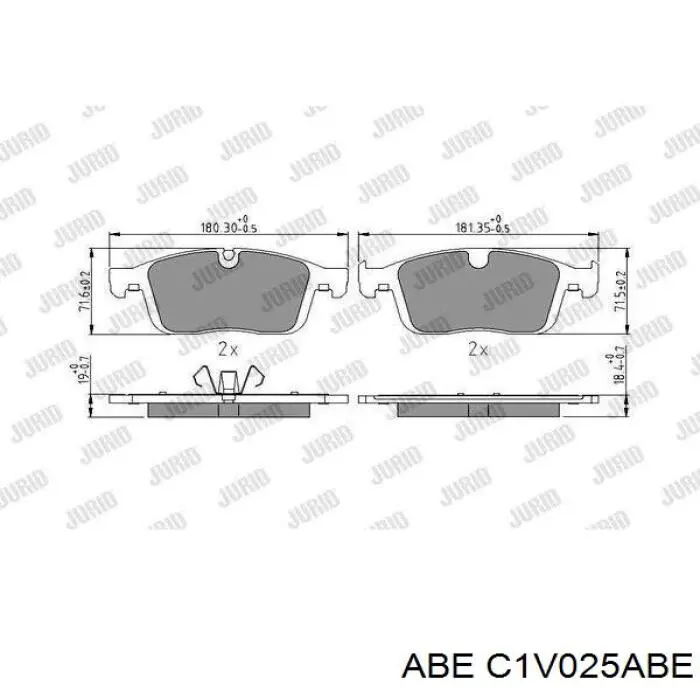 Колодки гальмівні передні, дискові C1V025ABE ABE