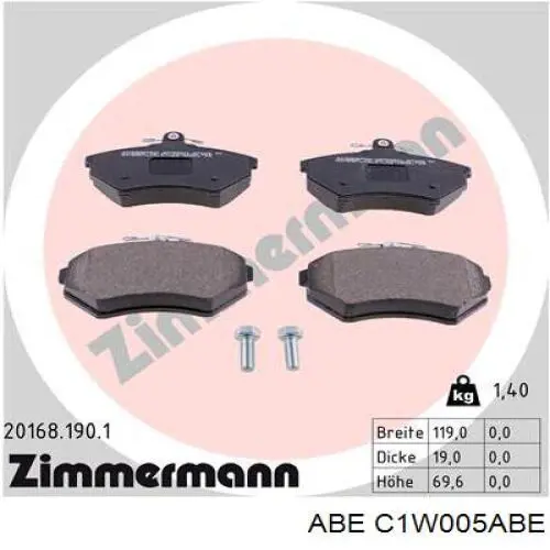 Гальмівні колодки ABE C1W005ABE ціна, від 16.63 USD