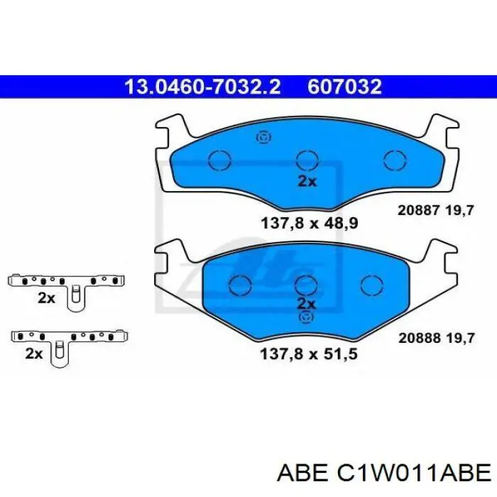 Гальмівні колодки ABE C1W011ABE ціна, від 11.61 USD