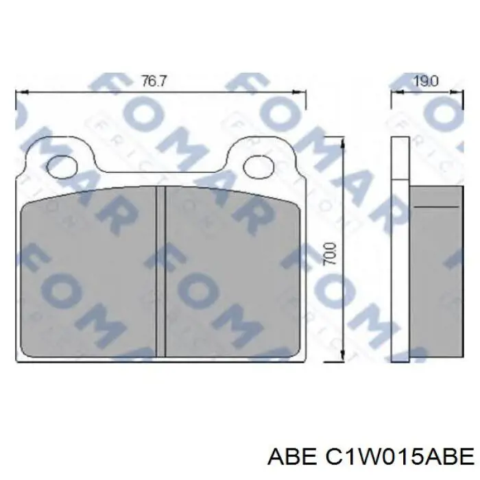 C1W015ABE ABE колодки гальмівні передні, дискові