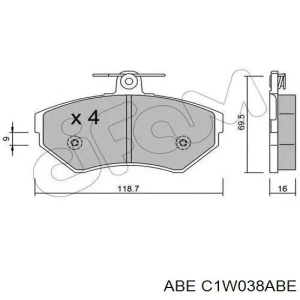 Купити C1W038ABE ABE Колодки гальмівні передні, дискові