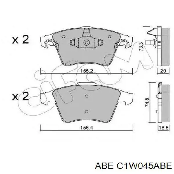 Передні тормозні колодки C1W045ABE ABE