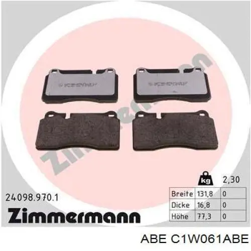 Купити C1W061ABE ABE Колодки гальмівні передні, дискові