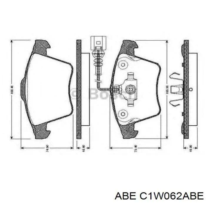 Гальмівні колодки ABE C1W062ABE ціна, від 28.60 USD