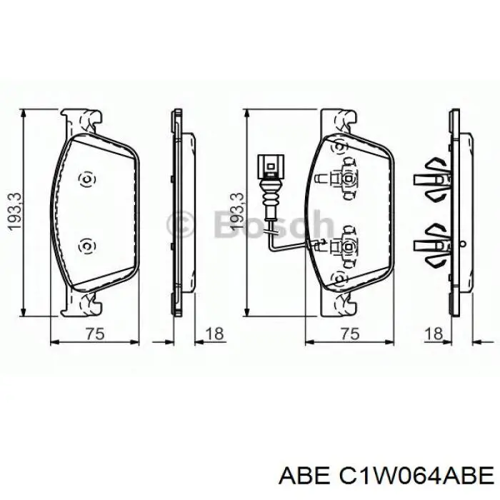 Передні тормозні колодки C1W064ABE ABE