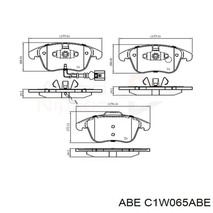 Колодки гальмівні передні, дискові C1W065ABE ABE