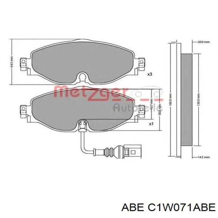 Тормозні колодки ABE C1W071ABE