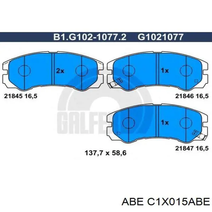 Купити C1X015ABE ABE Колодки гальмівні передні, дискові