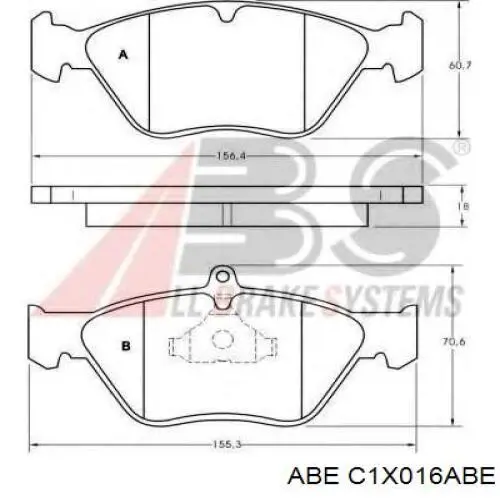 Тормозні колодки ABE C1X016ABE