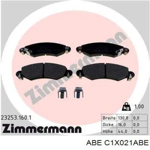 Гальмівні колодки ABE C1X021ABE ціна, від 16.72 USD