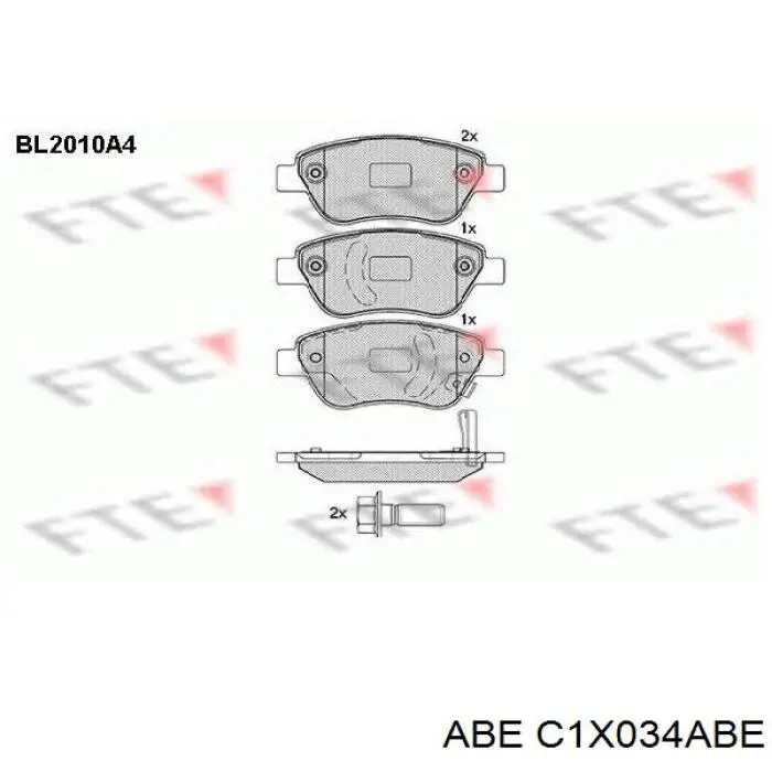 Гальмівні колодки ABE C1X034ABE ціна, від 17.48 USD