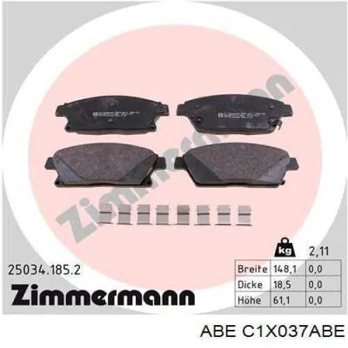 Гальмівні колодки ABE C1X037ABE ціна, від 23.30 USD