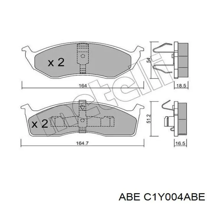 C1Y004ABE ABE колодки гальмівні передні, дискові