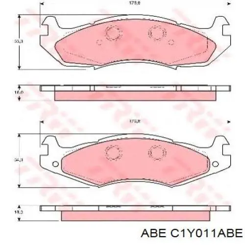 C1Y011ABE ABE Передні гальмівні колодки