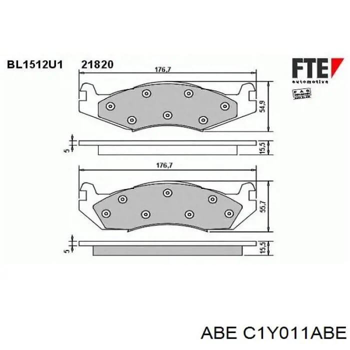Купити C1Y011ABE ABE Колодки гальмівні передні, дискові