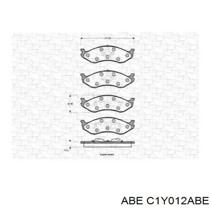 C1Y012ABE ABE Колодки гальмівні задні, дискові
