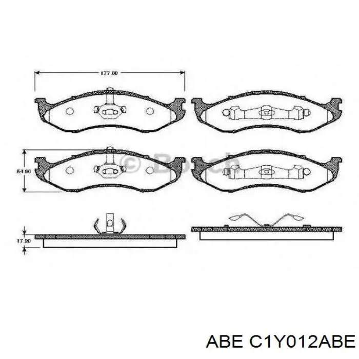 Задні гальмівні колодки ABE C1Y012ABE ціна, від 22.50 USD