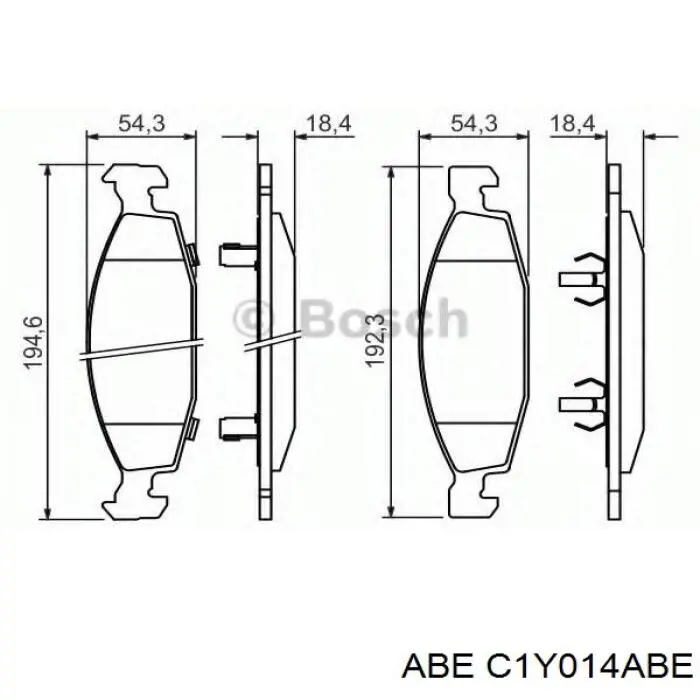 C1Y014ABE ABE Передні гальмівні колодки