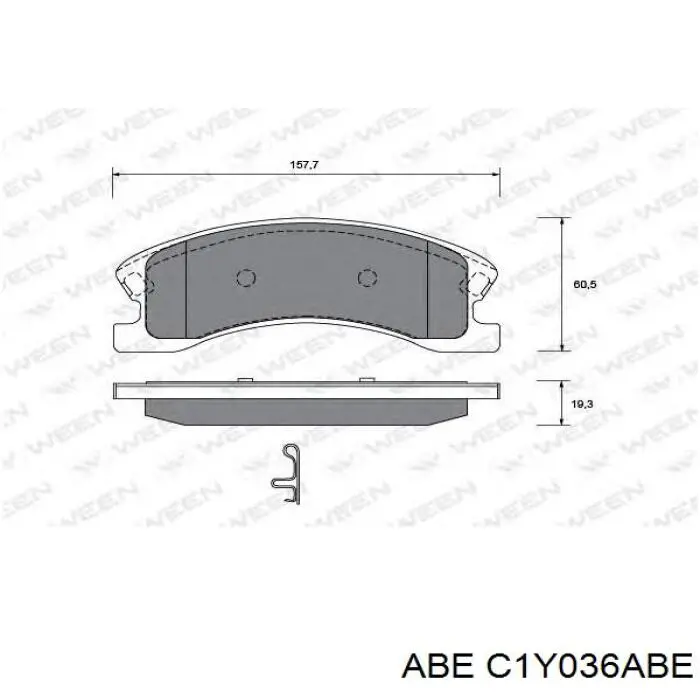 Гальмівні колодки ABE C1Y036ABE ціна, від 24.46 USD