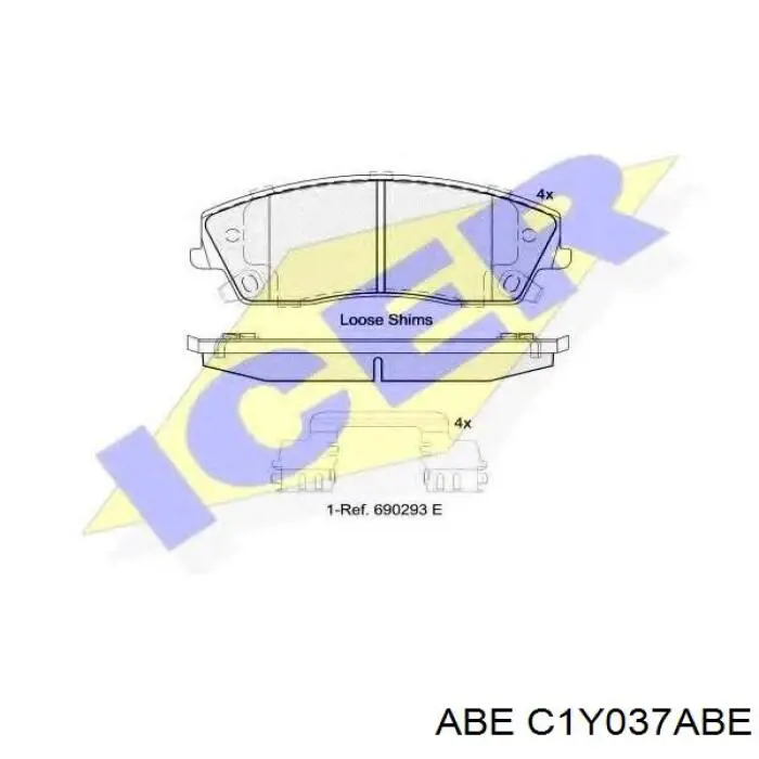 Гальмівні колодки ABE C1Y037ABE ціна, від 28.67 USD