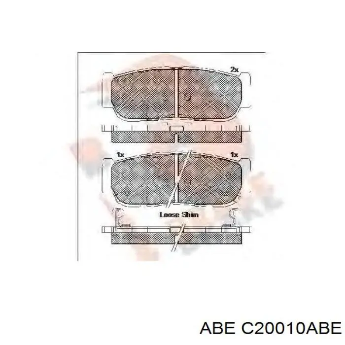 Задні гальмівні колодки C20010ABE ABE