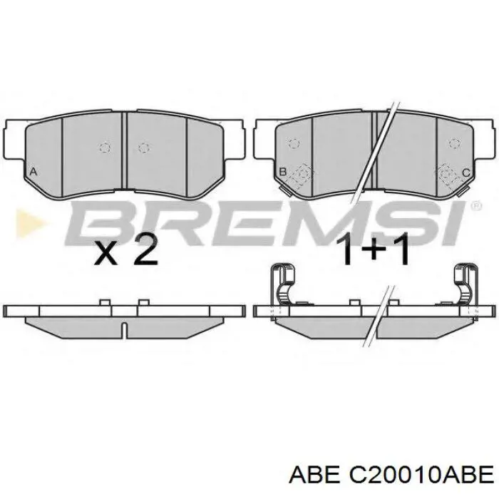 Купити C20010ABE ABE Задні колодки