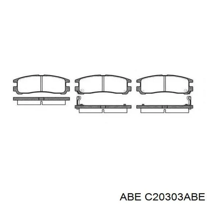 Задні гальмівні колодки ABE C20303ABE ціна, від 17.57 USD