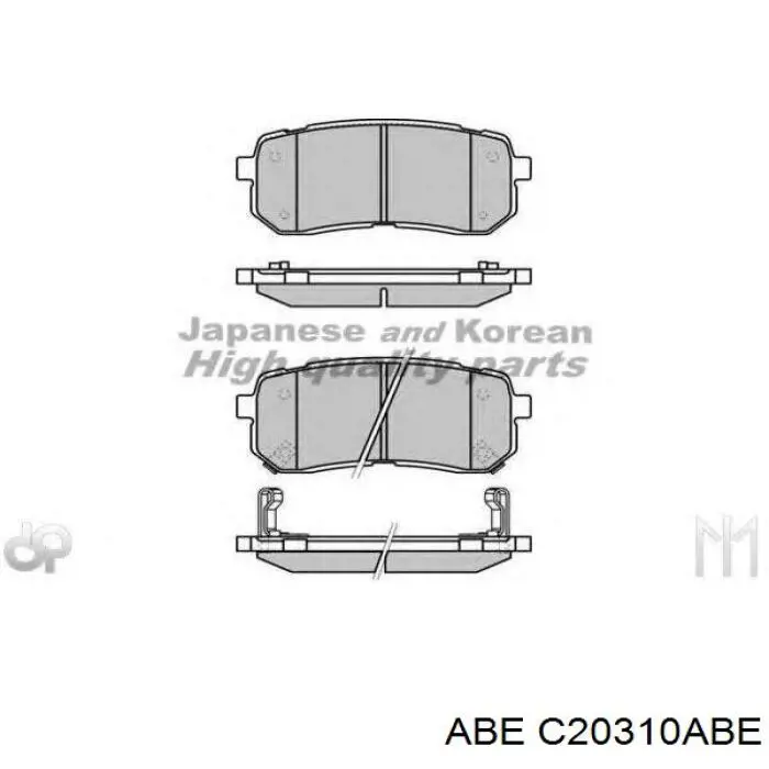 Задні гальмівні колодки ABE C20310ABE ціна, від 17.72 USD