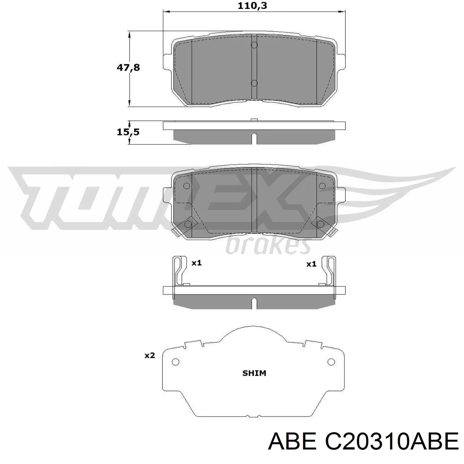 Купити C20310ABE ABE Задні колодки