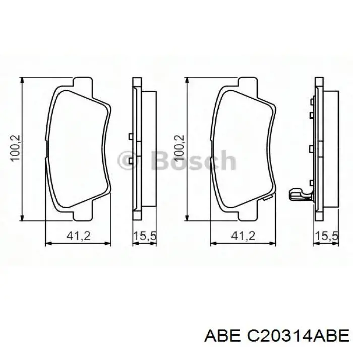Задні гальмівні колодки C20314ABE ABE