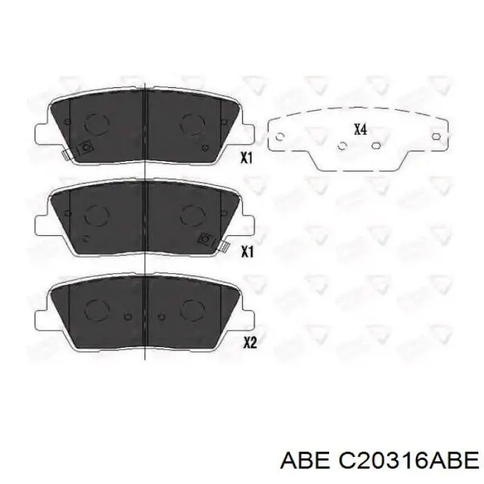 Колодки гальмові задні, дискові C20316ABE ABE