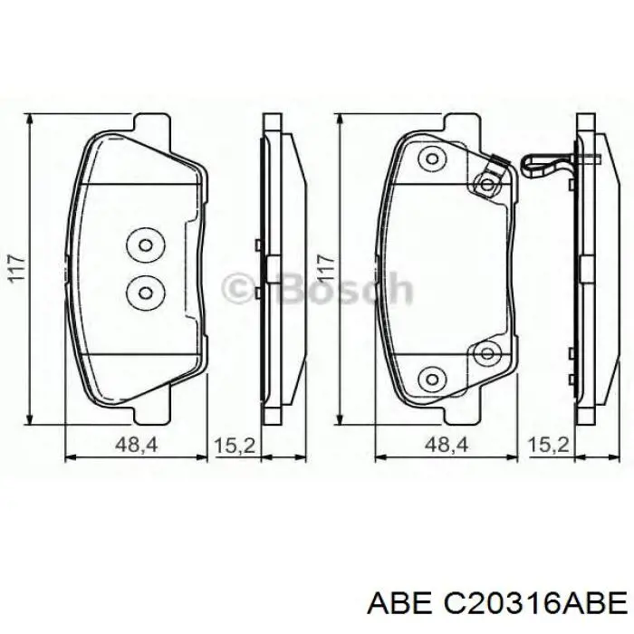 Задні гальмівні колодки ABE C20316ABE ціна, від 19.40 USD